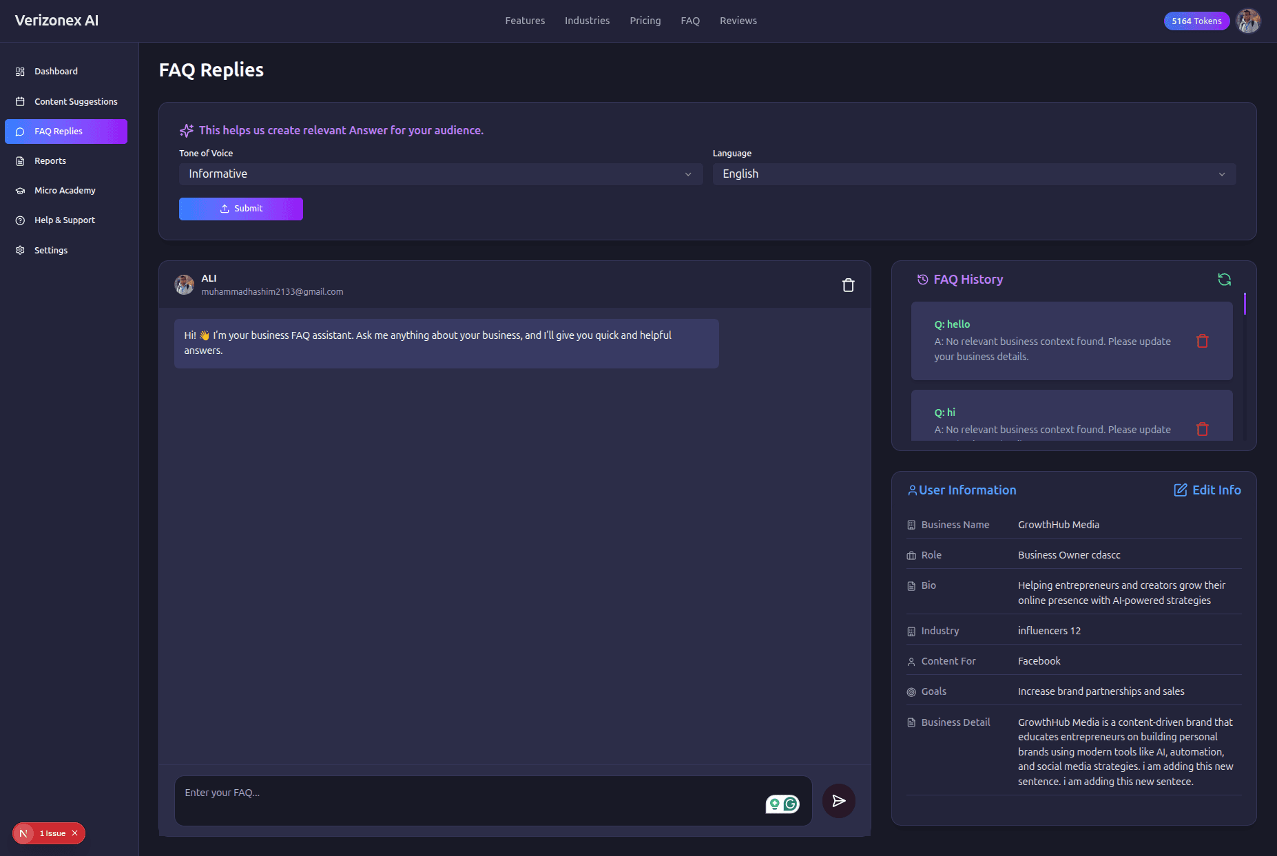 FAQ  Replies