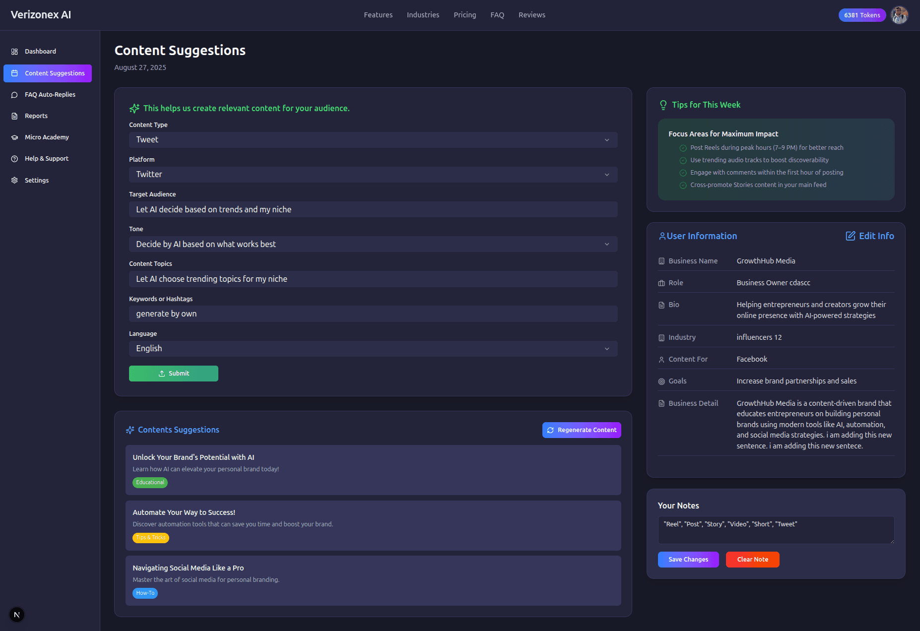 Content Suggestions Planning